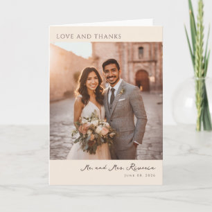 Tarjeta De Agradecimiento Foto beige romántica