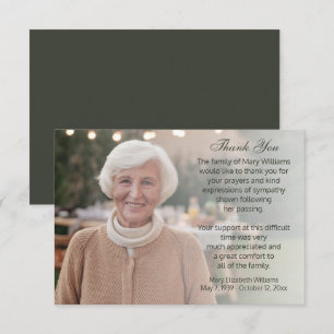 Tarjeta De Agradecimiento Foto Bereavement Funeral Gracias