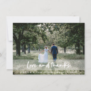 Tarjeta De Agradecimiento Foto boda   Amo a los huéspedes modernos y elegant
