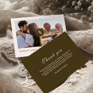 Tarjeta De Agradecimiento Foto Boda del marco antiguo floral de Rococo