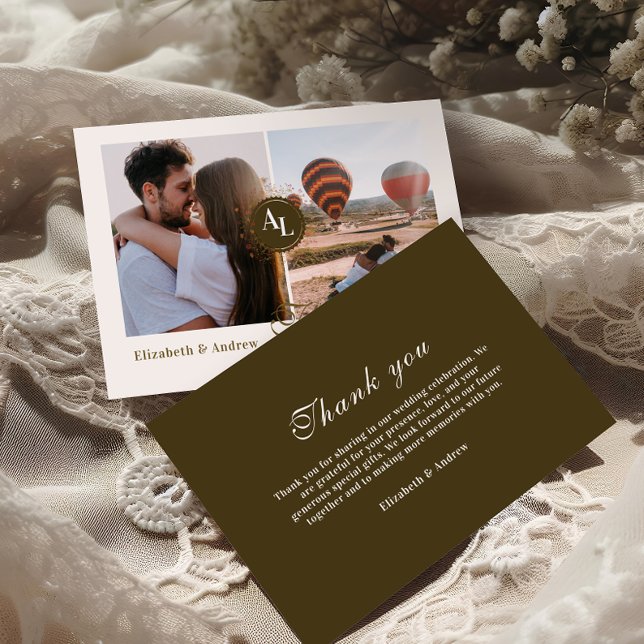 Tarjeta De Agradecimiento Foto Boda del marco antiguo floral de Rococo (Subido por el creador)