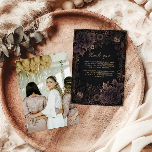 Tarjeta De Agradecimiento Foto Boda Gótica Real Victoriana (Subido por el creador)