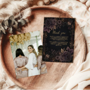 Tarjeta De Agradecimiento Foto Boda Gótica Victoriana Real