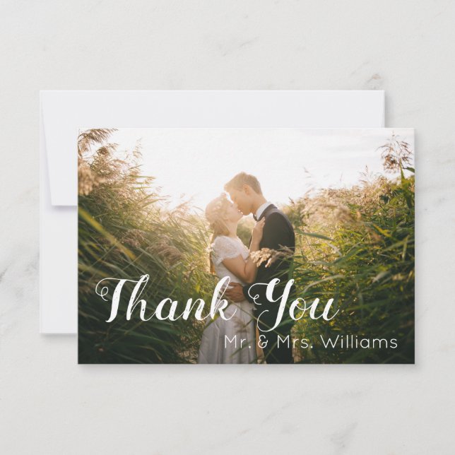 Tarjeta De Agradecimiento Foto boda Gracias (Anverso)