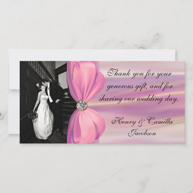 Tarjeta De Agradecimiento Foto boda Gracias (Anverso)