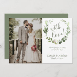 Tarjeta De Agradecimiento Foto boda Gracias Con Nombres