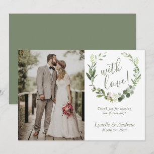 Tarjeta De Agradecimiento Foto boda Gracias Con Nombres