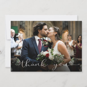 Tarjeta De Agradecimiento Foto boda Gracias Floral Borgoña