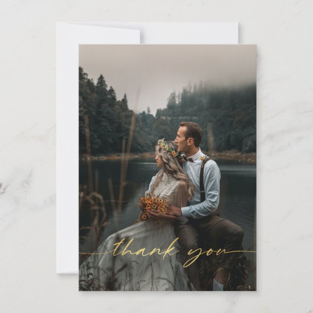 Tarjeta De Agradecimiento Foto boda Gracias Postcard (Anverso)