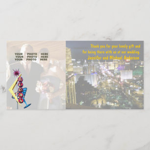 Tarjeta De Agradecimiento Foto boda Gracias Rótulo Neon Las Vegas