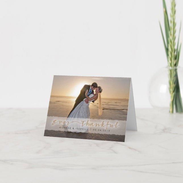 Tarjeta De Agradecimiento Foto boda Gracias | Siempre agradecido (Anverso)