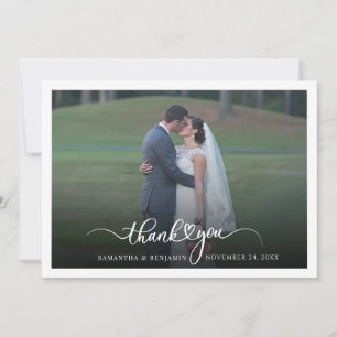 Tarjeta De Agradecimiento Foto Boda moderna