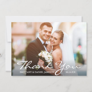 Tarjeta De Agradecimiento Foto Boda Novia & Groom Gracias