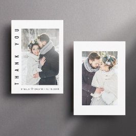 Tarjeta De Agradecimiento Foto Boda simple moderna