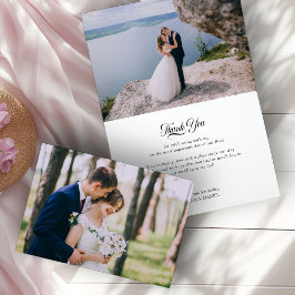 Tarjeta De Agradecimiento Foto boda Wildflower Garden Posy Monogrammmed