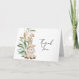 Tarjeta De Agradecimiento Foto botánica de Sweet Little Lamb Green