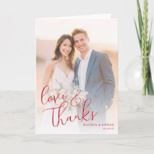Tarjeta De Agradecimiento Foto Cálida Romántica
