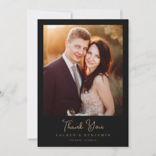 Tarjeta De Agradecimiento Foto Cálida Romántica