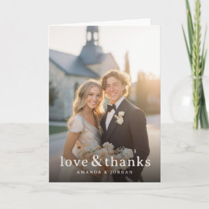 Tarjeta De Agradecimiento Foto Cálida Romántica y Alegre