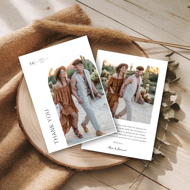 Tarjeta De Agradecimiento Foto clásica de arca Boho Bodas Couples Shower (Subido por el creador)