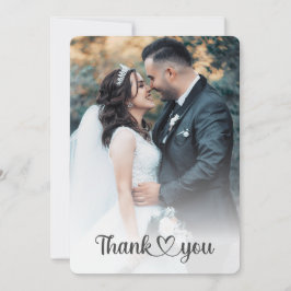 Tarjeta De Agradecimiento Foto clásica de moda Moda Novia y Boda Groom