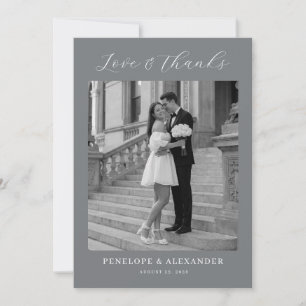 Tarjeta De Agradecimiento Foto Clásica en Escala de Grises Elegante