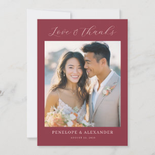 Tarjeta De Agradecimiento Foto Clásica Marrón Romántica