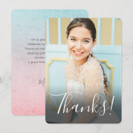 Tarjeta De Agradecimiento Foto completa de acuarela pastel de fondo acuático