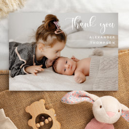 Tarjeta De Agradecimiento Foto completa de Baby Shower One