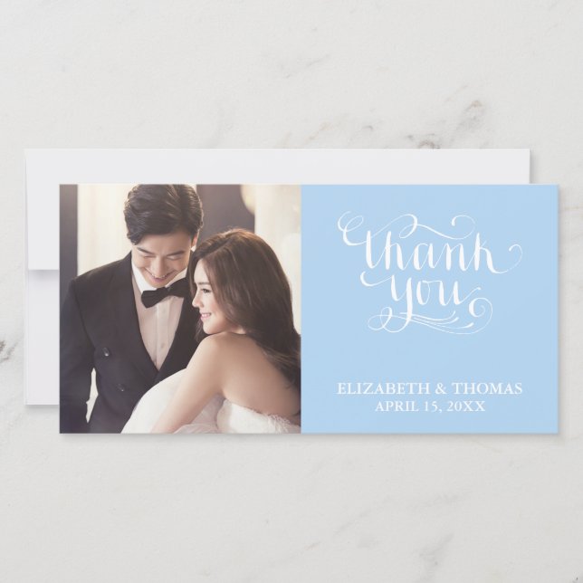 TARJETA DE AGRADECIMIENTO FOTO CON LETRA ELEGANTE  (Anverso)