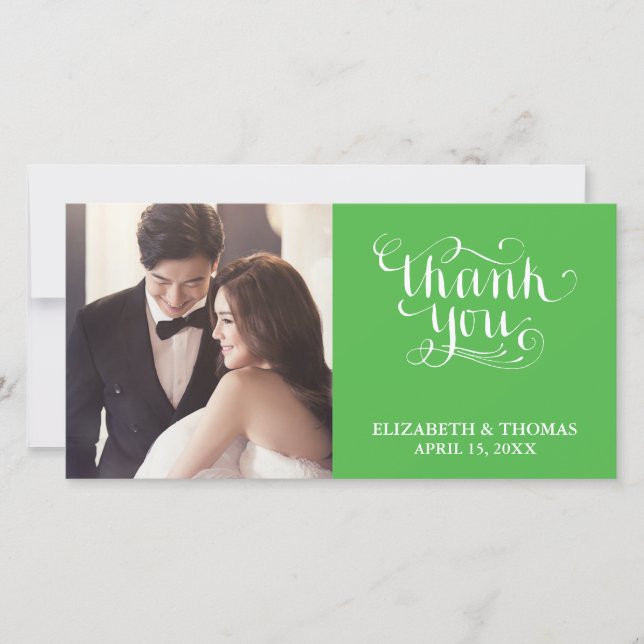 TARJETA DE AGRADECIMIENTO FOTO CON LETRA ELEGANTE  (Anverso)