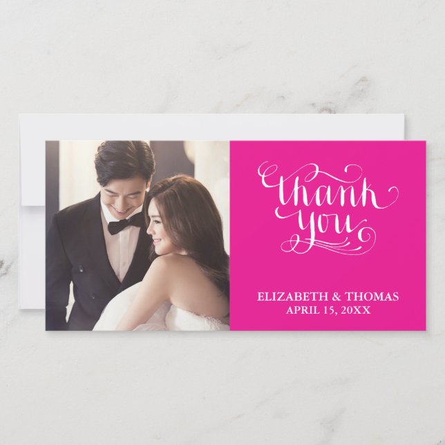 TARJETA DE AGRADECIMIENTO FOTO CON LETRA ELEGANTE  (Anverso)