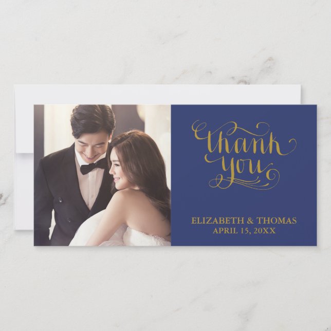 TARJETA DE AGRADECIMIENTO FOTO CON LETRA ELEGANTE  (Anverso)