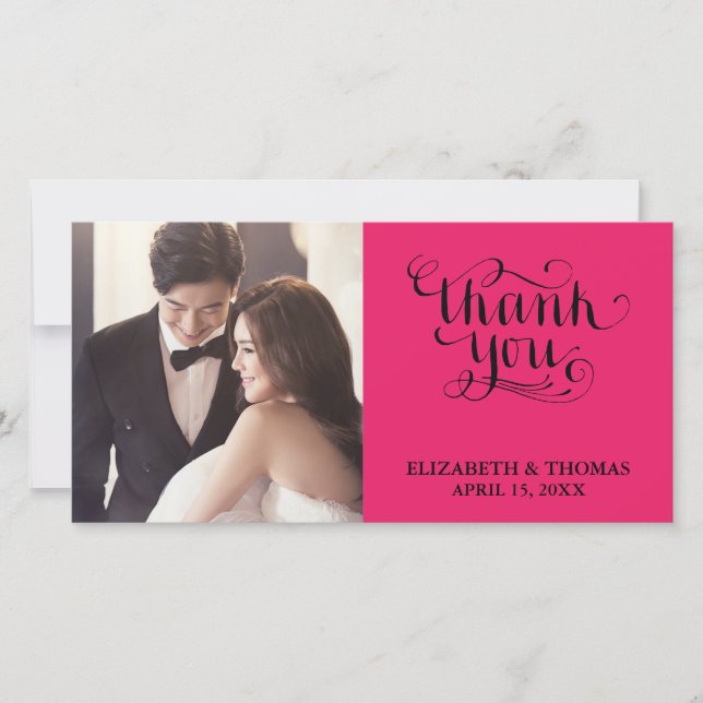 TARJETA DE AGRADECIMIENTO FOTO CON LETRA ELEGANTE  (Anverso)