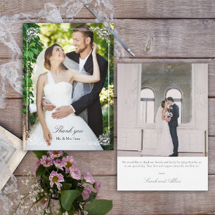 Tarjeta De Agradecimiento Foto con marco rococó francés elegante