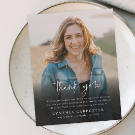 Tarjeta De Agradecimiento Foto conmemorativa del funeral moderno