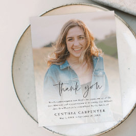 Tarjeta De Agradecimiento Foto conmemorativa del funeral moderno