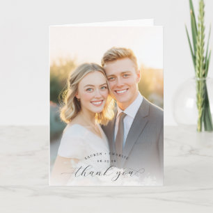 Tarjeta De Agradecimiento Foto contemporánea cálida romántica