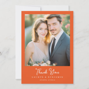 Tarjeta De Agradecimiento Foto contemporánea de naranja quemada agradecida