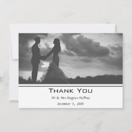 Tarjeta De Agradecimiento Foto contemporánea en blanco y negro