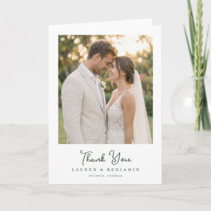 Tarjeta De Agradecimiento Foto contemporánea neutral romántica
