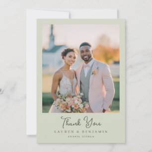 Tarjeta De Agradecimiento Foto contemporánea romántica en rosa