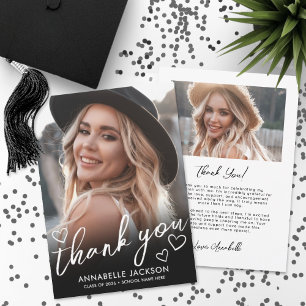 Tarjeta De Agradecimiento Foto Corazón Graduación