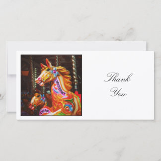 Tarjeta De Agradecimiento Foto Cuadrada - Caballos de Carrusel