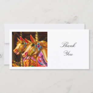 Tarjeta De Agradecimiento Foto Cuadrada - Caballos de Carrusel