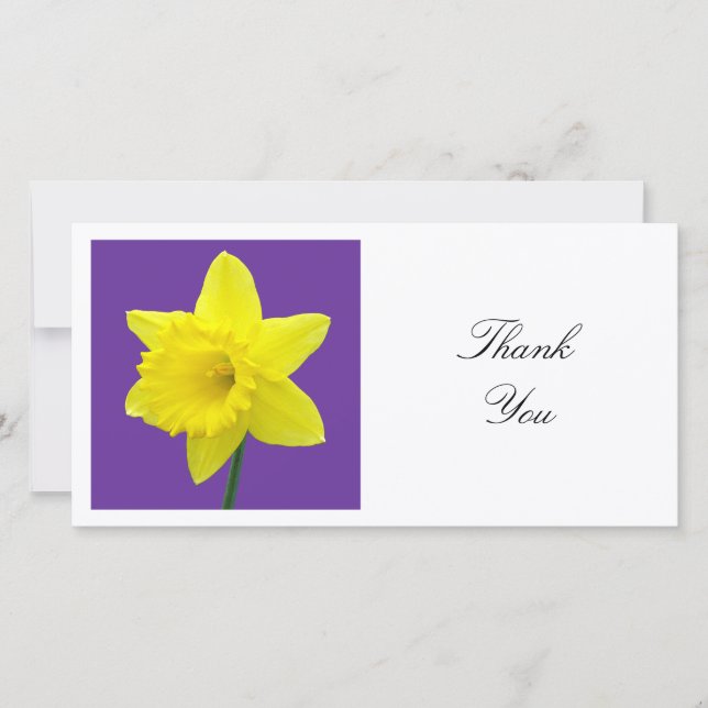Tarjeta De Agradecimiento Foto cuadrada - Daffodil en morado (Anverso)