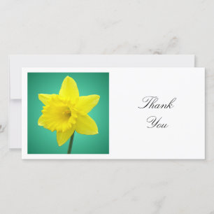 Tarjeta De Agradecimiento Foto cuadrada - Daffodil en verde