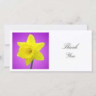 Tarjeta De Agradecimiento Foto cuadrada - Daffodil sobre magenta y púrpura