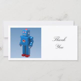 Tarjeta De Agradecimiento Foto cuadrada - Robot azul