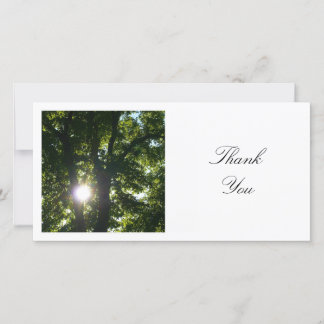 Tarjeta De Agradecimiento Foto cuadrada - Sol a través de los árboles